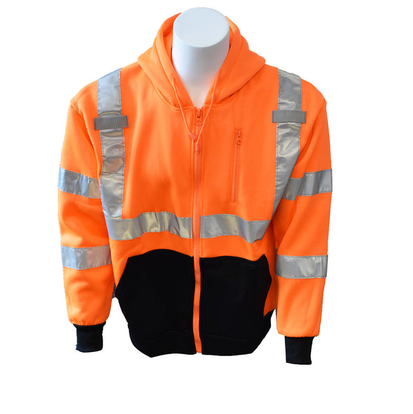 COR-BRITE™ Type R, Class 3, Hi-Vis Orange Hooded Sweatshirt