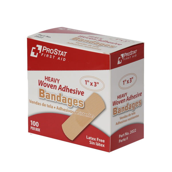 Heavy Woven 1" x 3" Adhesive Bandages - 100 Count