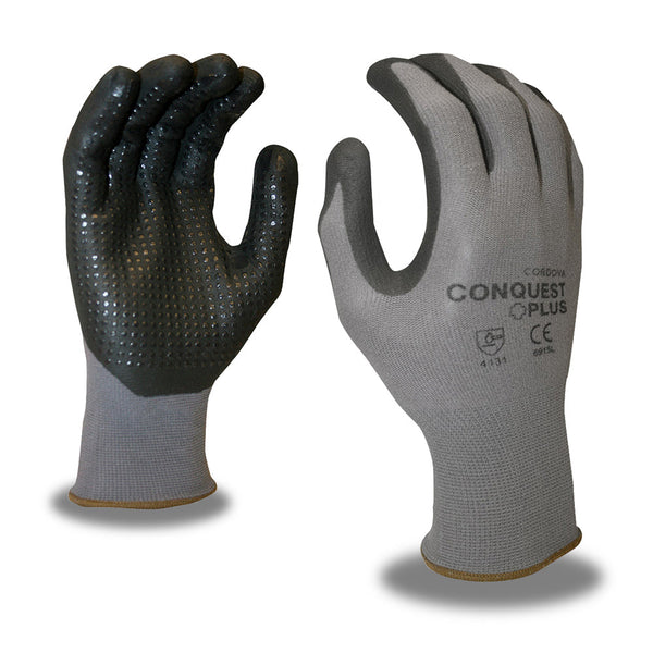 Conquest Plus™, Nitrile, Foam, Dots Gloves - One Pair