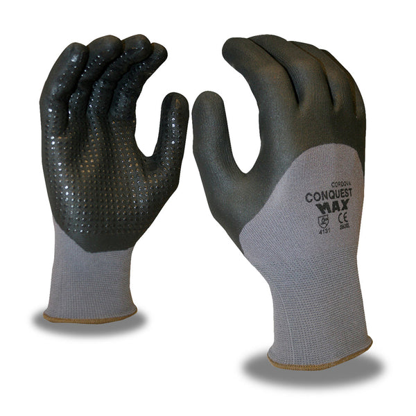 Conquest Max™, Nitrile, Foam, Dots Gloves -  One Pair