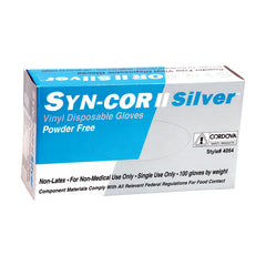 Syn-Cor II Silver™ Vinyl Gloves - Case of 1,000
