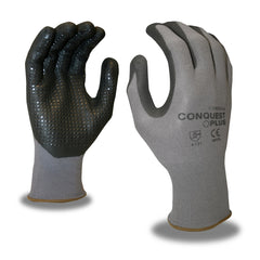 Conquest Plus™, Nitrile, Foam, Dots Gloves - 12 Pairs