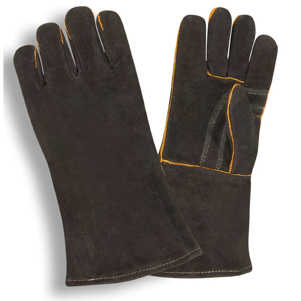 Select Shoulder Leather Welder Gloves, Black, XL - 12 Pairs