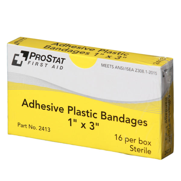 Adhesive Plastic 1" x 3" Bandages - 16 Count