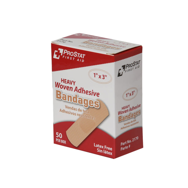 Heavy Woven 1" x 3" Adhesive Bandages - 50 Count