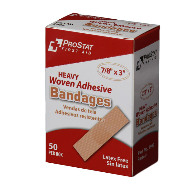 Heavy Woven 7/8" x 3" Adhesive Bandages - 50 Count