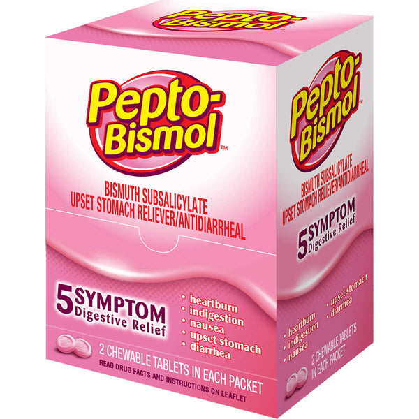 Pepto-Bismol Original Chewable Tablets Dispenser Box - 30 Per Box