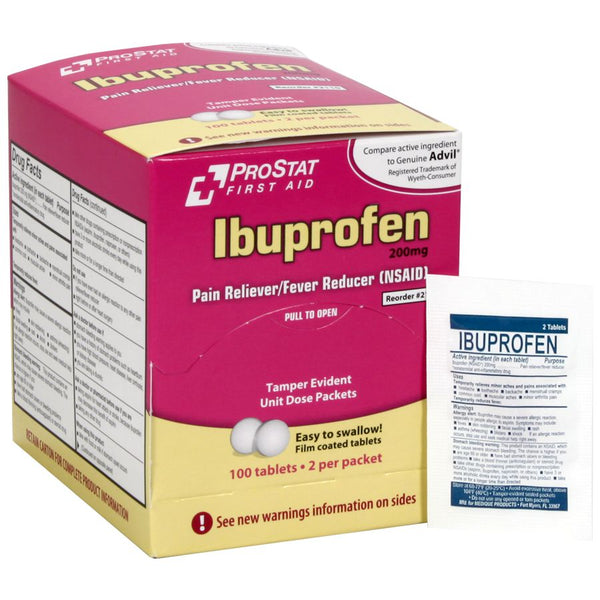 Ibuprofen 200 mg - 50 Packets of 2 Tablets $6.95!!!