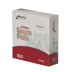 Sterile Gauze Pads, 3" x 3” - 10 Per Box